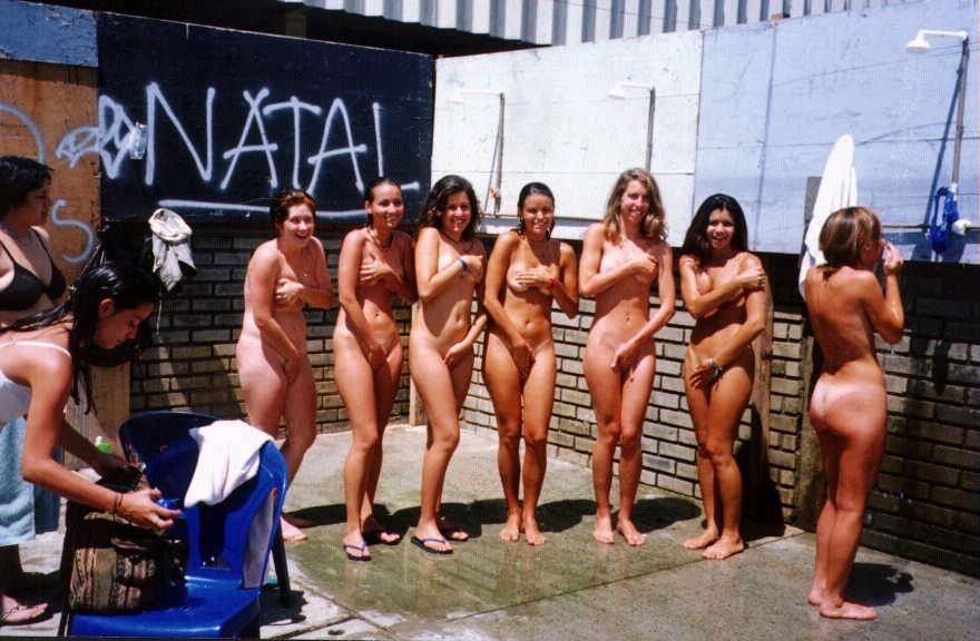 Women group showers nudes