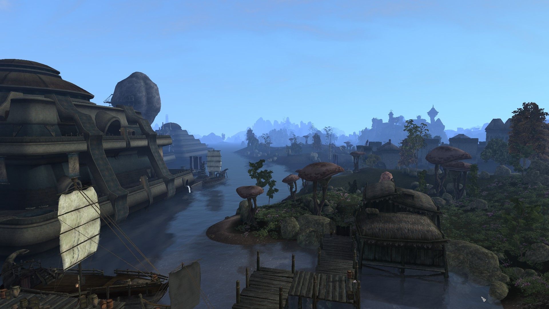 The Outskirts Of Vivec City We Can See Some Cantons Castle Ebonheart