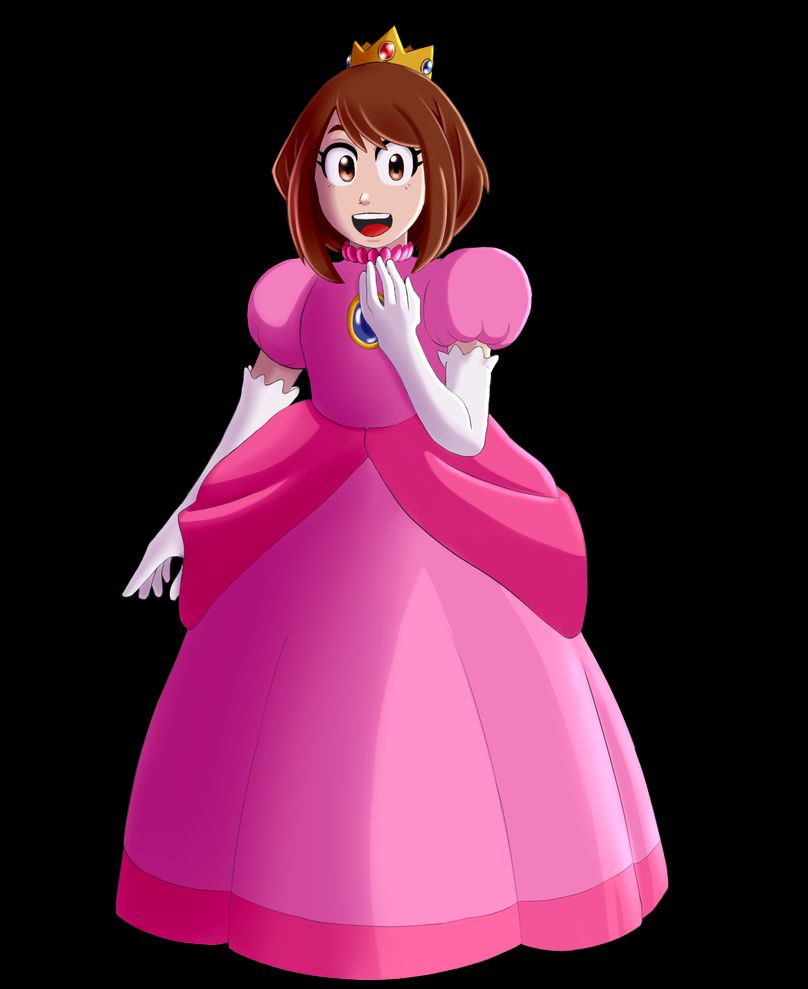 Uraraka As Princess Peach Enjoy Scrolller