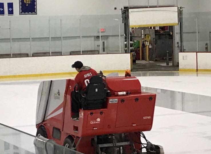 Zamboni Driver Wears A Canes David Ayres Jersey At A Quebec City Rink