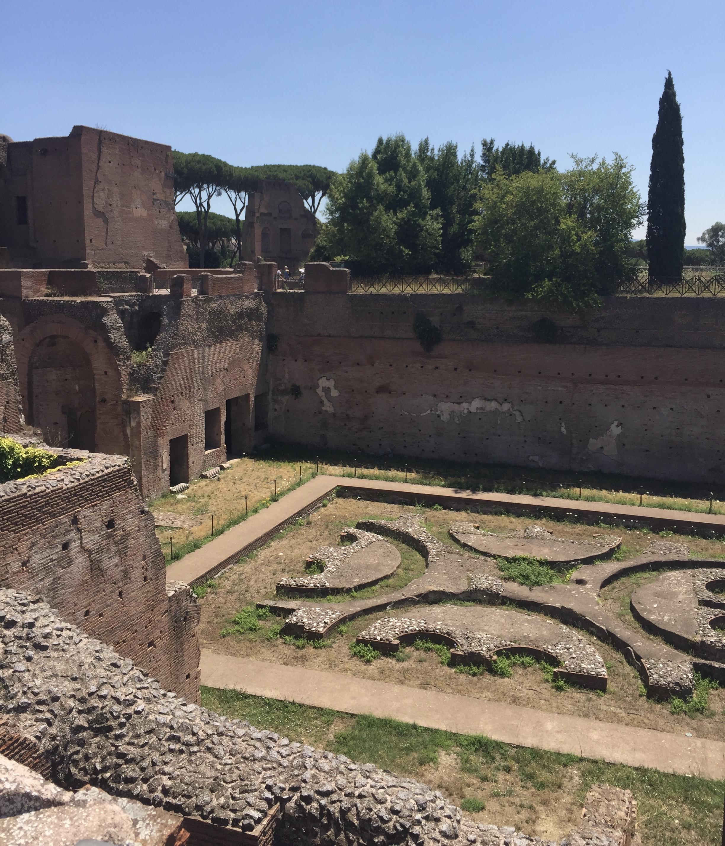 A Roman Courtyard Fountain In The Ruins Of The Domus Augustana The