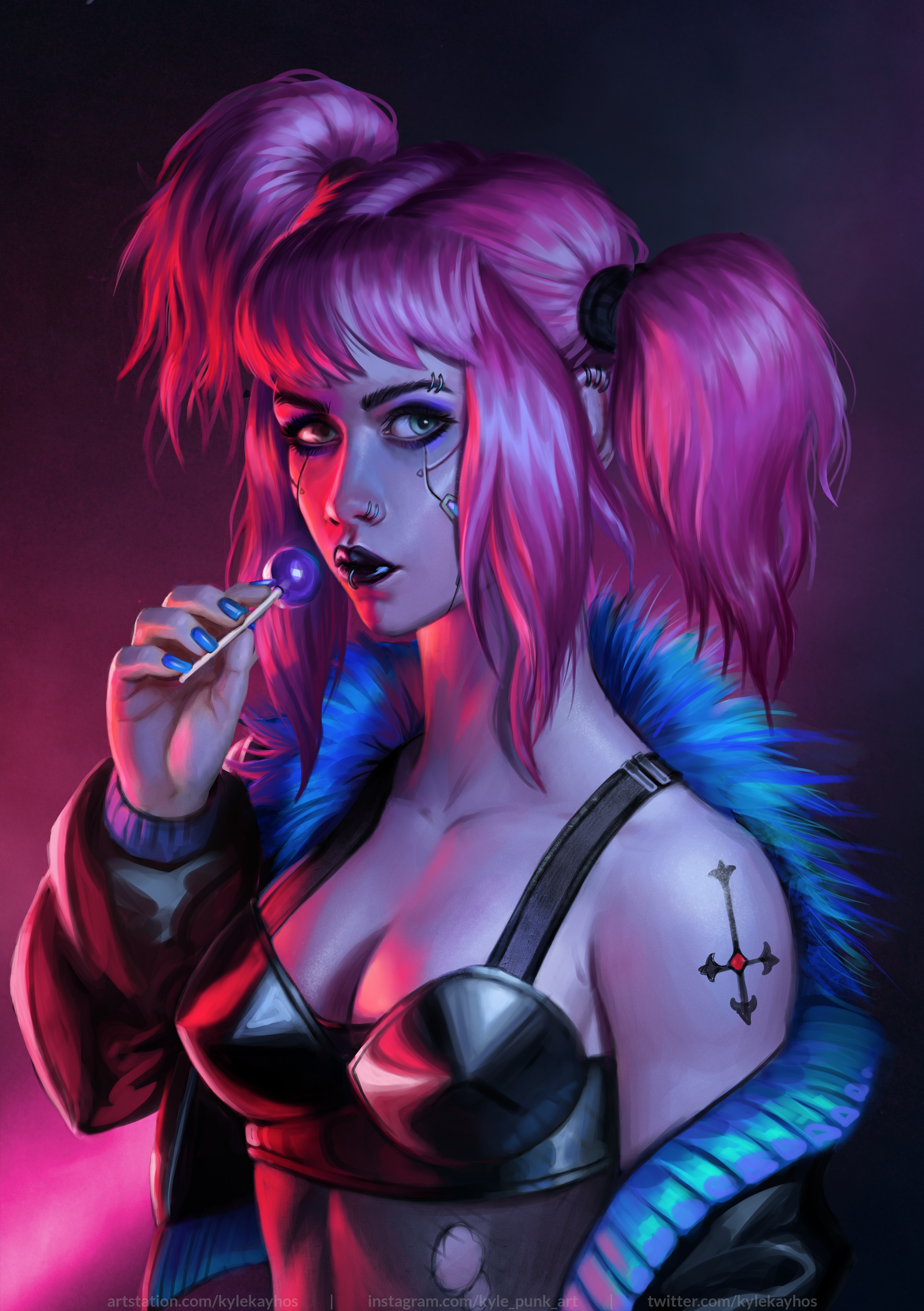 Cyberpunk Nightclub Girl By Kyle Punk Art Herring Scrolller