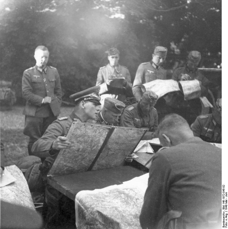 General Erwin Rommel Studying Maps With Officers France May Jun 1940