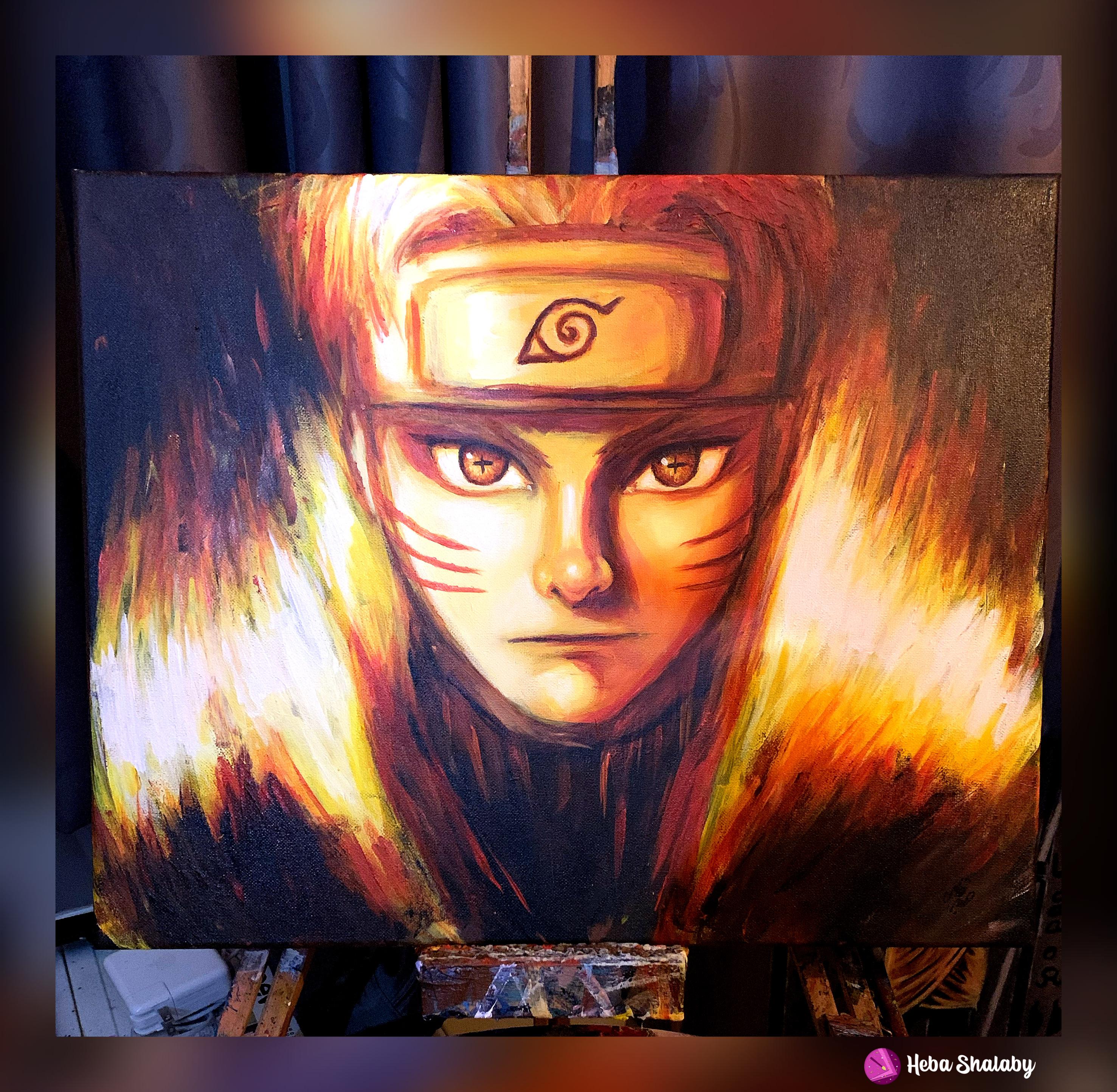 My Version Of Naruto Uzumaki Acrylic Painting On Canvas Scrolller