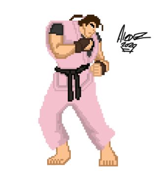 Street Fighter II Rendition Of Dan Hibiki Sprite Scrolller