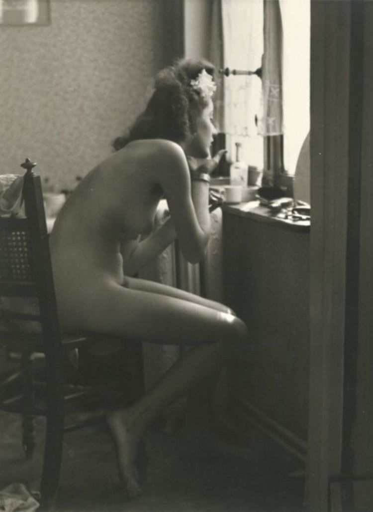 Nude Applying Make Up At The Window Photographed By Willy Kessels