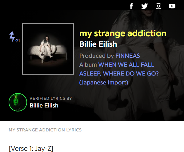 Billie Eilish My Strange Addiction Scrolller
