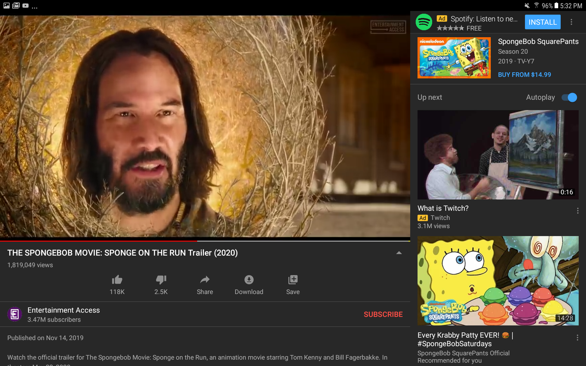 Keanu Reeves In The New Spongebob Movie Scrolller