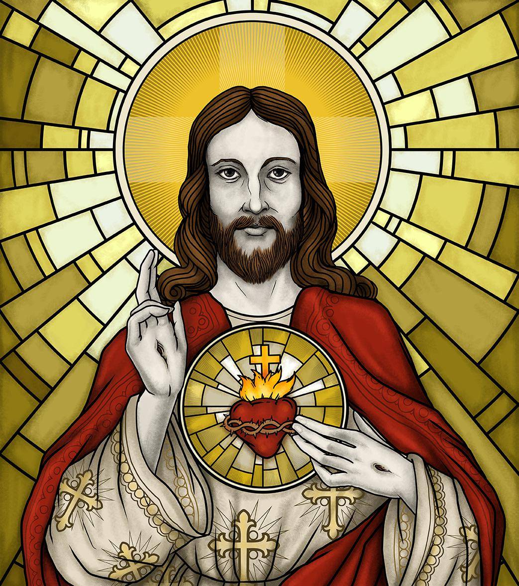 Sacred Heart Of Jesus Second In A Tryptych Collaboration Of Rev Cruz