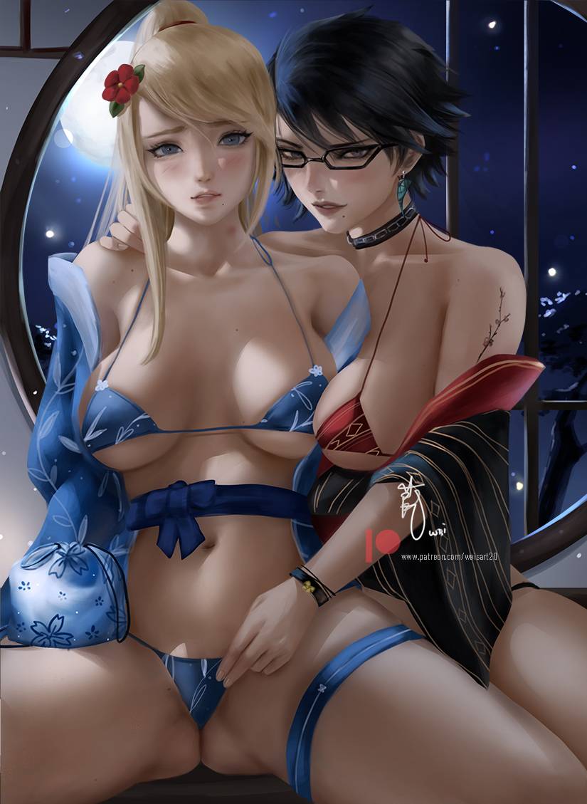 Samus And Bayonetta Wei Metroid Bayonetta Scrolller