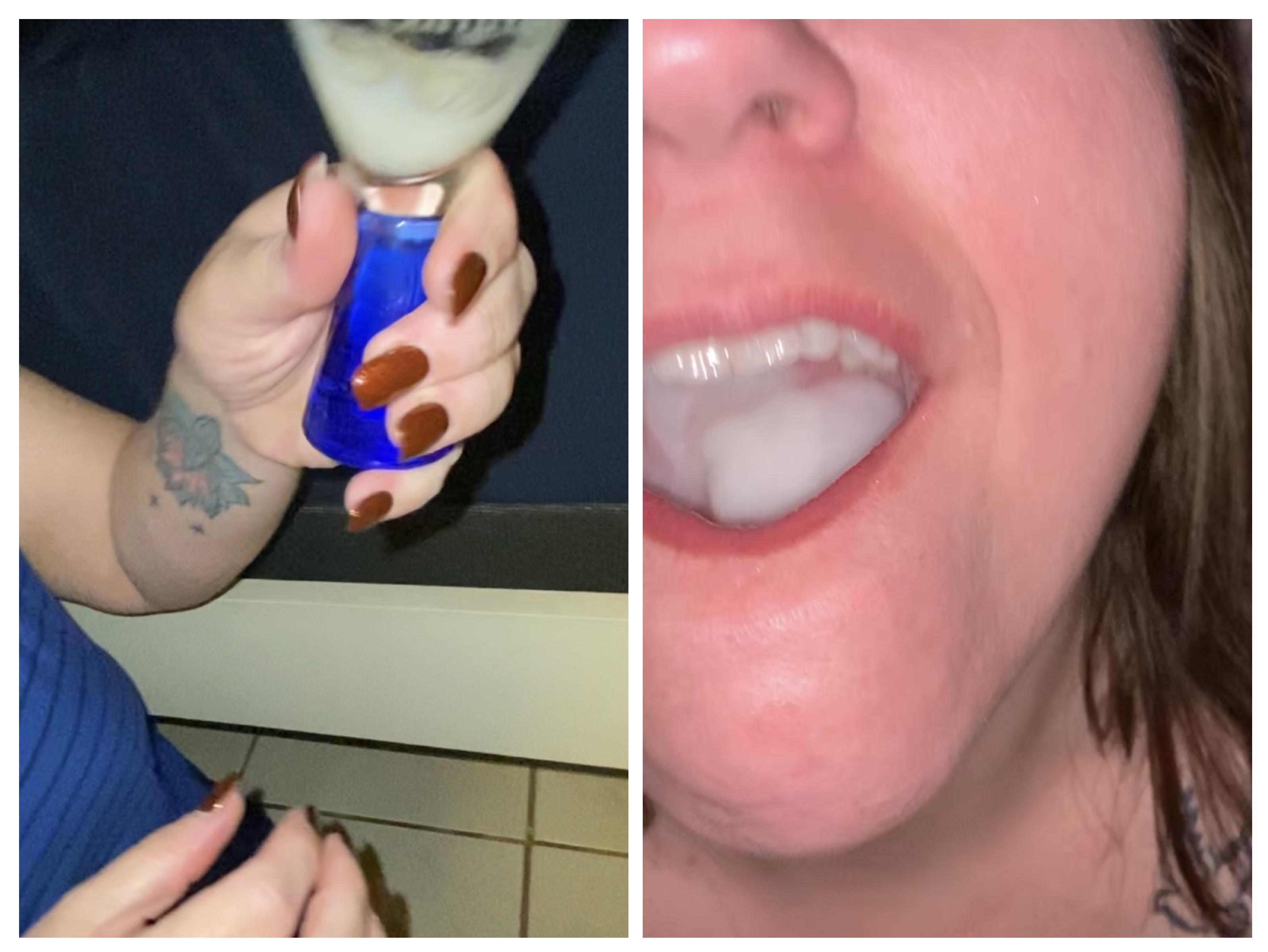 She Finally Did It HUGE Hyperspermia Cumshot Into Medium Size Shot