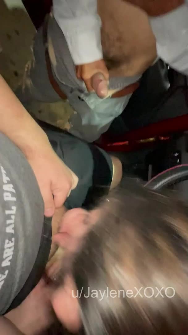 Sucking My Husband S Cock At A Sex Shop Parking Lot While Strangers