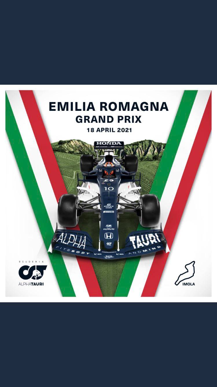 Alpha Tauri Poster For The Emilia Romagna GP Scrolller