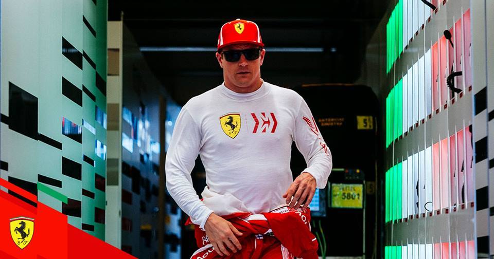 Day 4560 Of Kimis Reign As Ferrari Champion Here He Is Walking Into