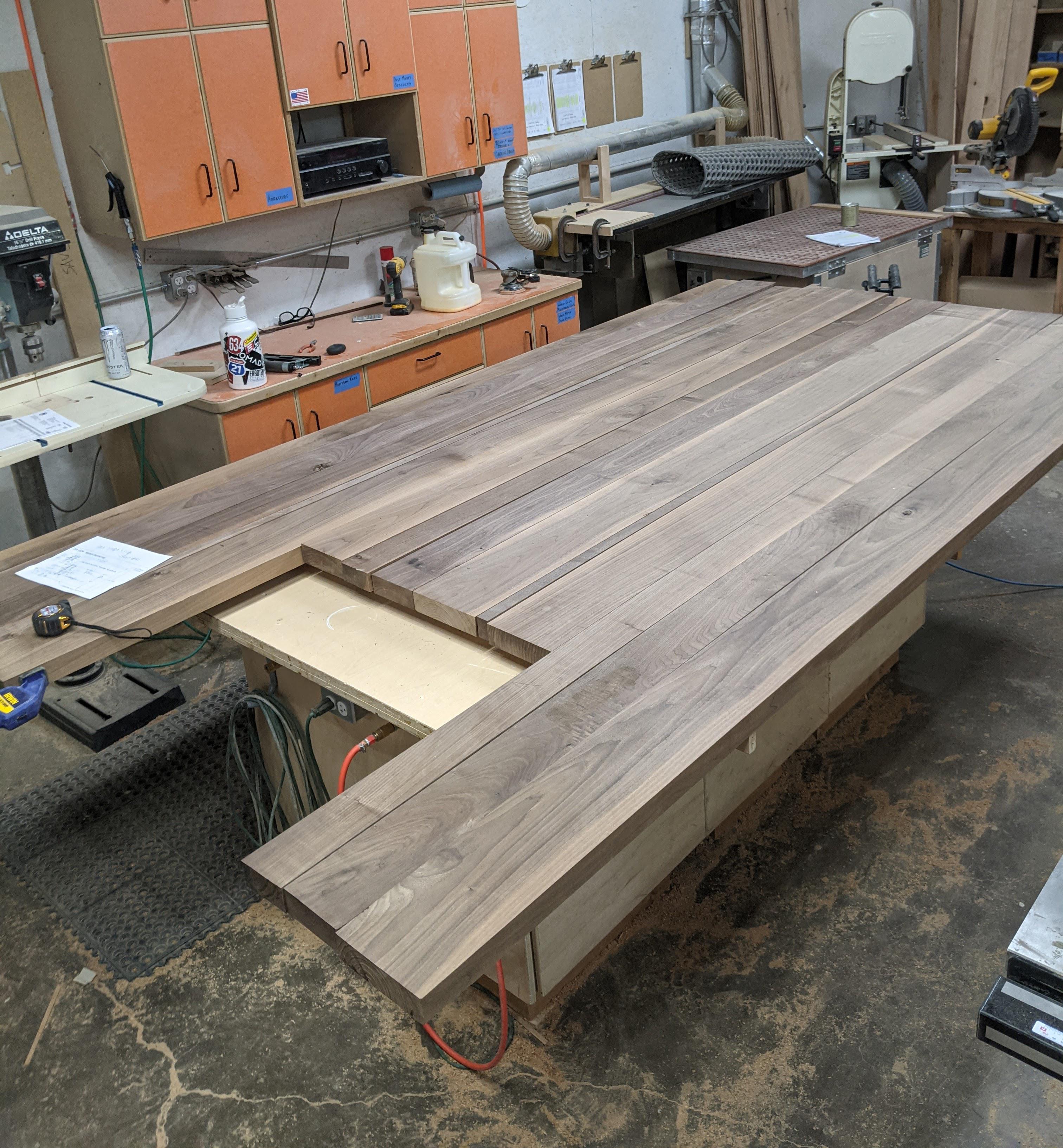 Starting The Layout Of A Solid Walnut Island Top Today Scrolller