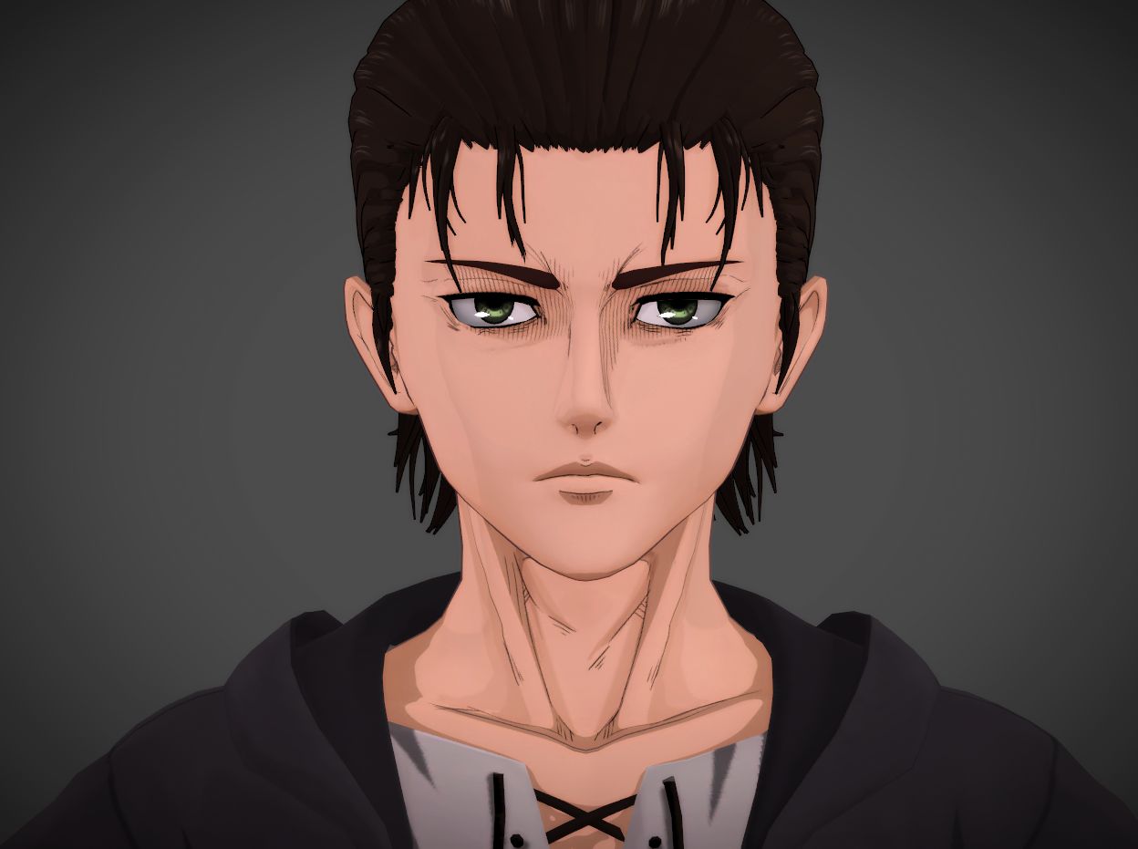 Touched Up The Face Of My Eren D Model Thoughts I Know I Posted