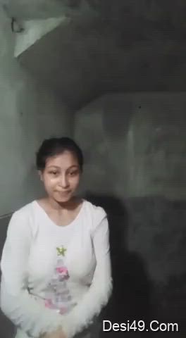 Cute Desi Baby Record Her Stripping With Her Big Bouncy Boobies