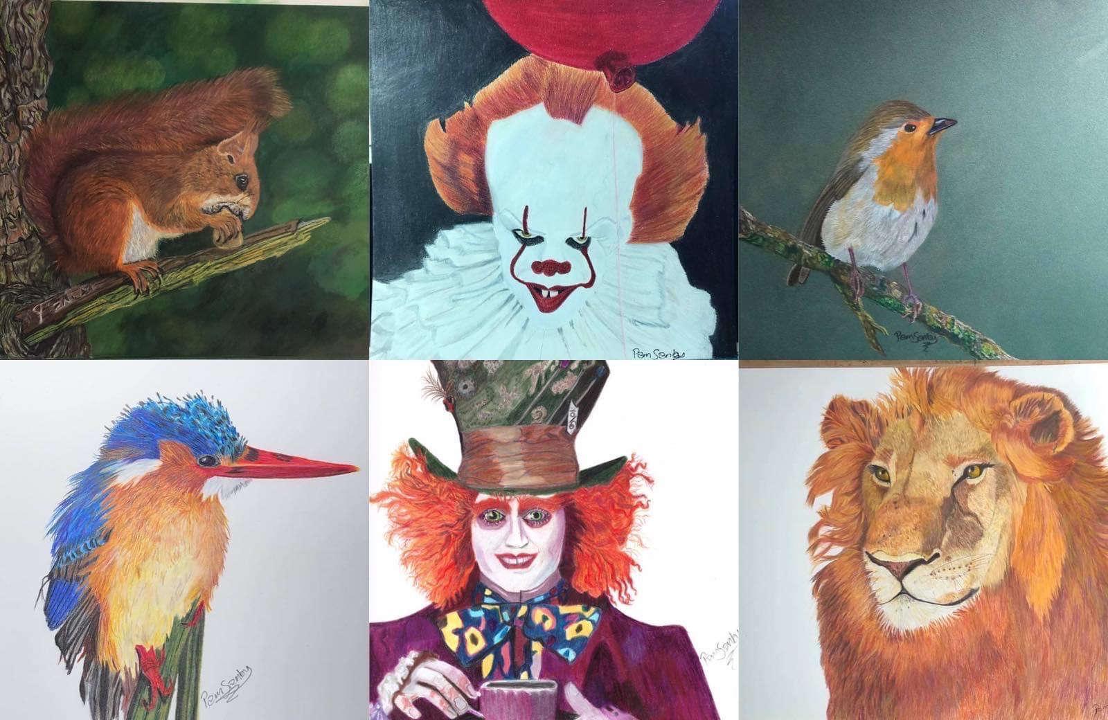 Compilation Of Some Coloured Pencil Drawings Of Mine All Drawn In