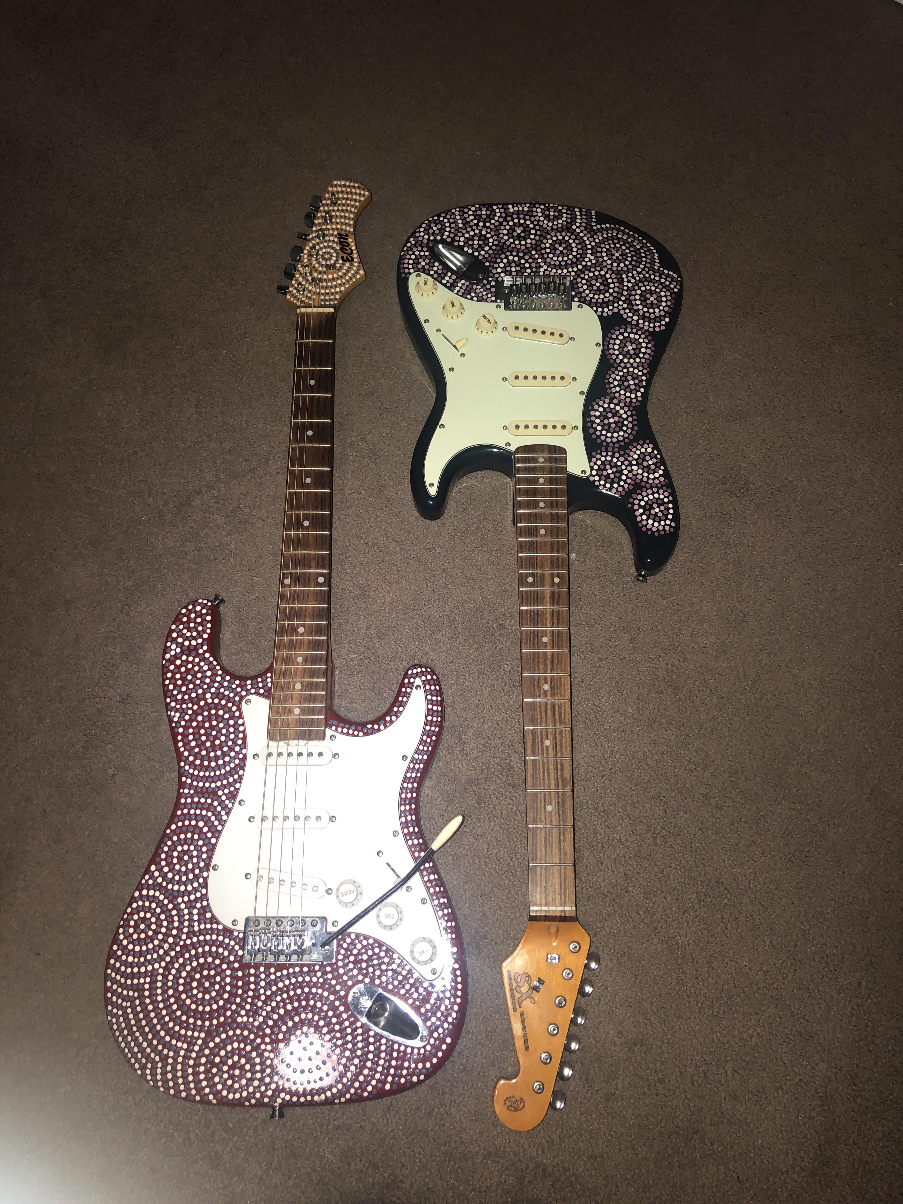 Just Two Guitars I Painted Looking For Some Feedback Scrolller