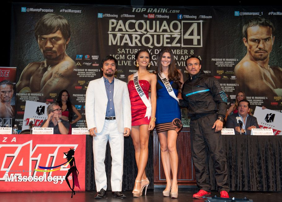 Mexican And Filipino Boxing Champions Are Towered Over By Ms Mexico