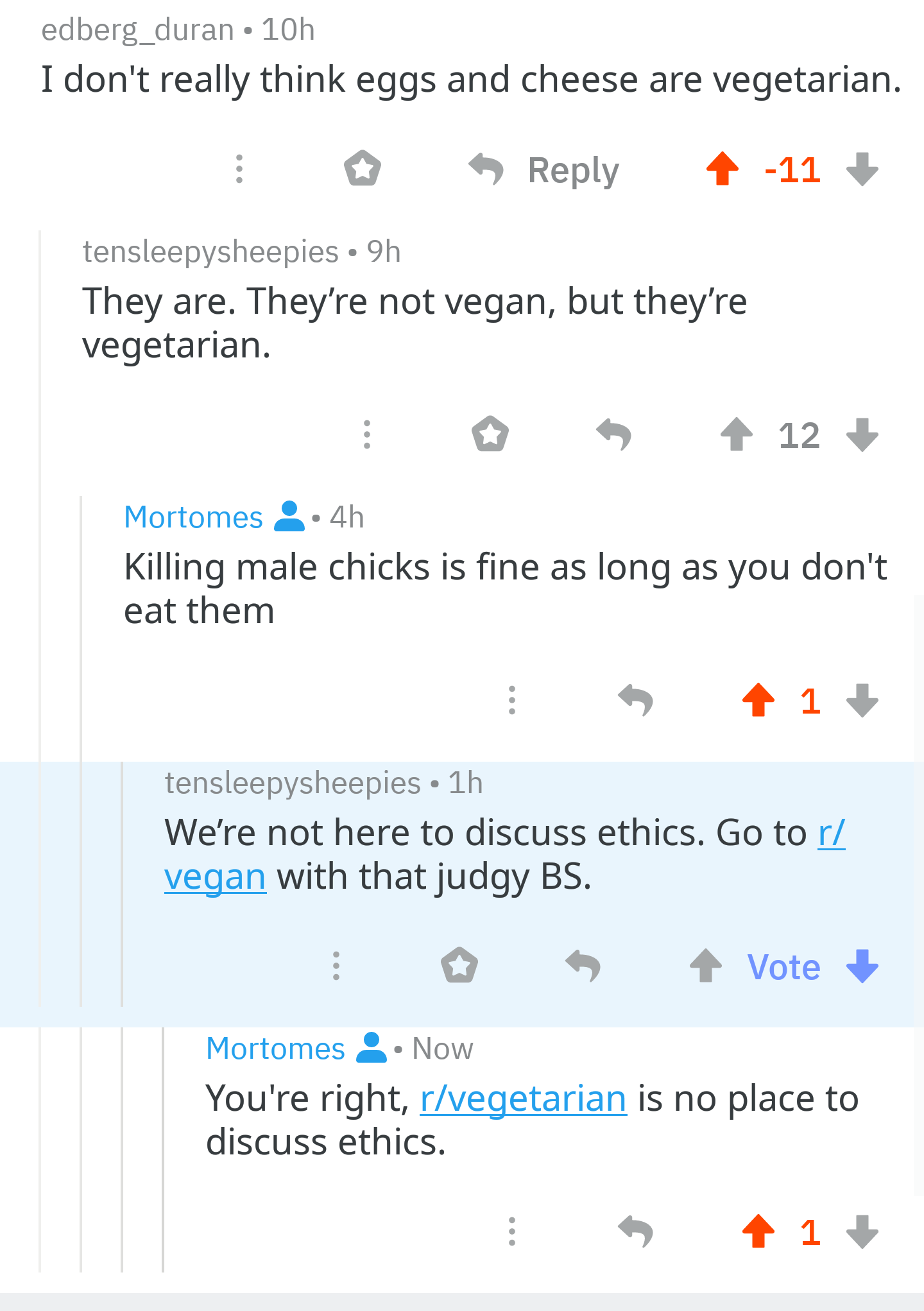 No Ethics Allowed In R Vegetarian Scrolller