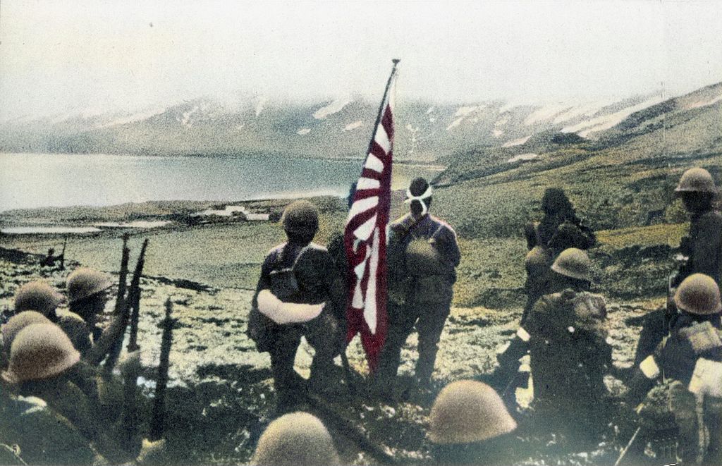 WWII Japanese Naval Infantrymen Scours Around Kiska Alaska USA In