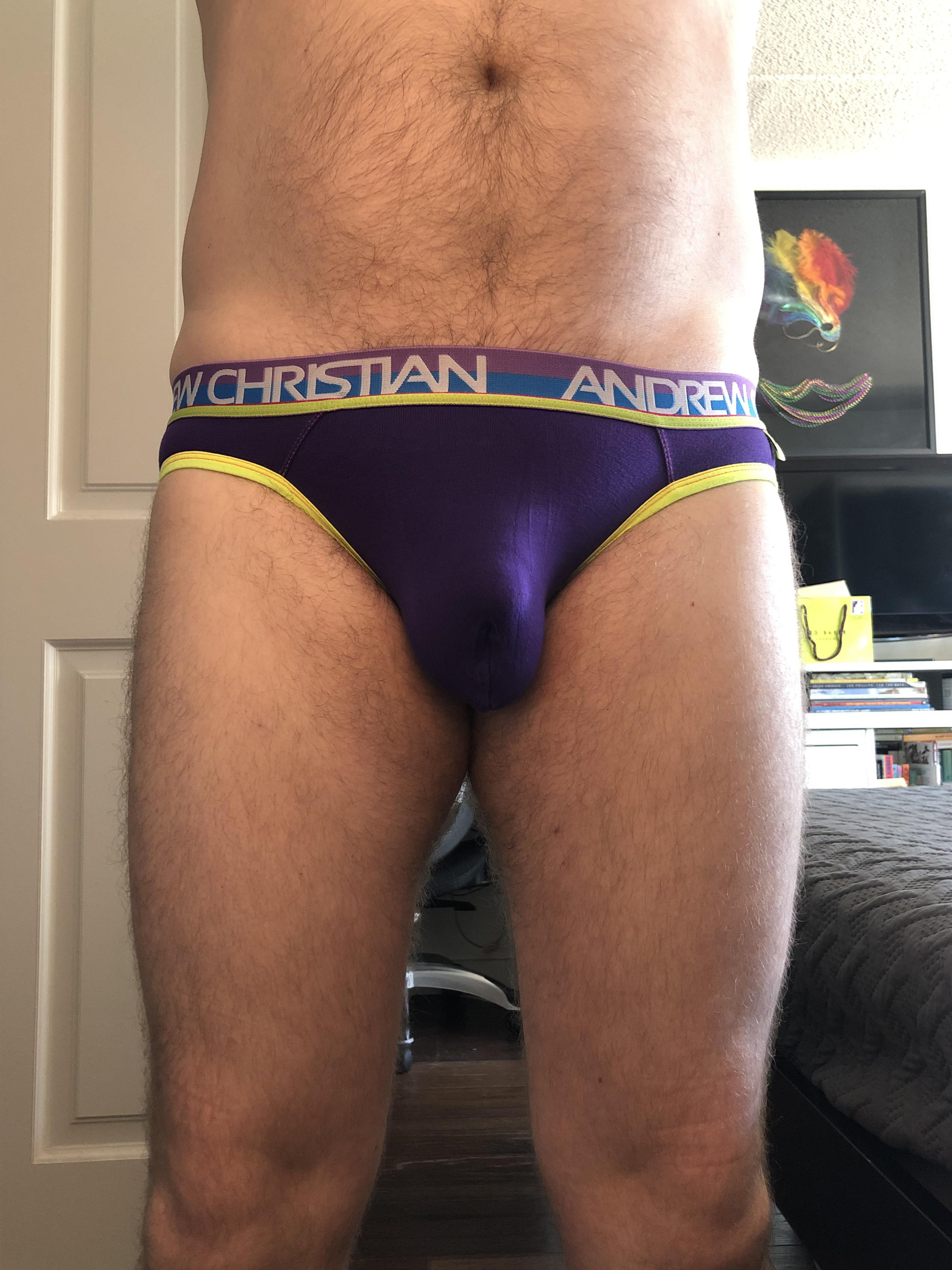 Andrew Christian Pouch Almost Naked Bright Trim Purple Briefs