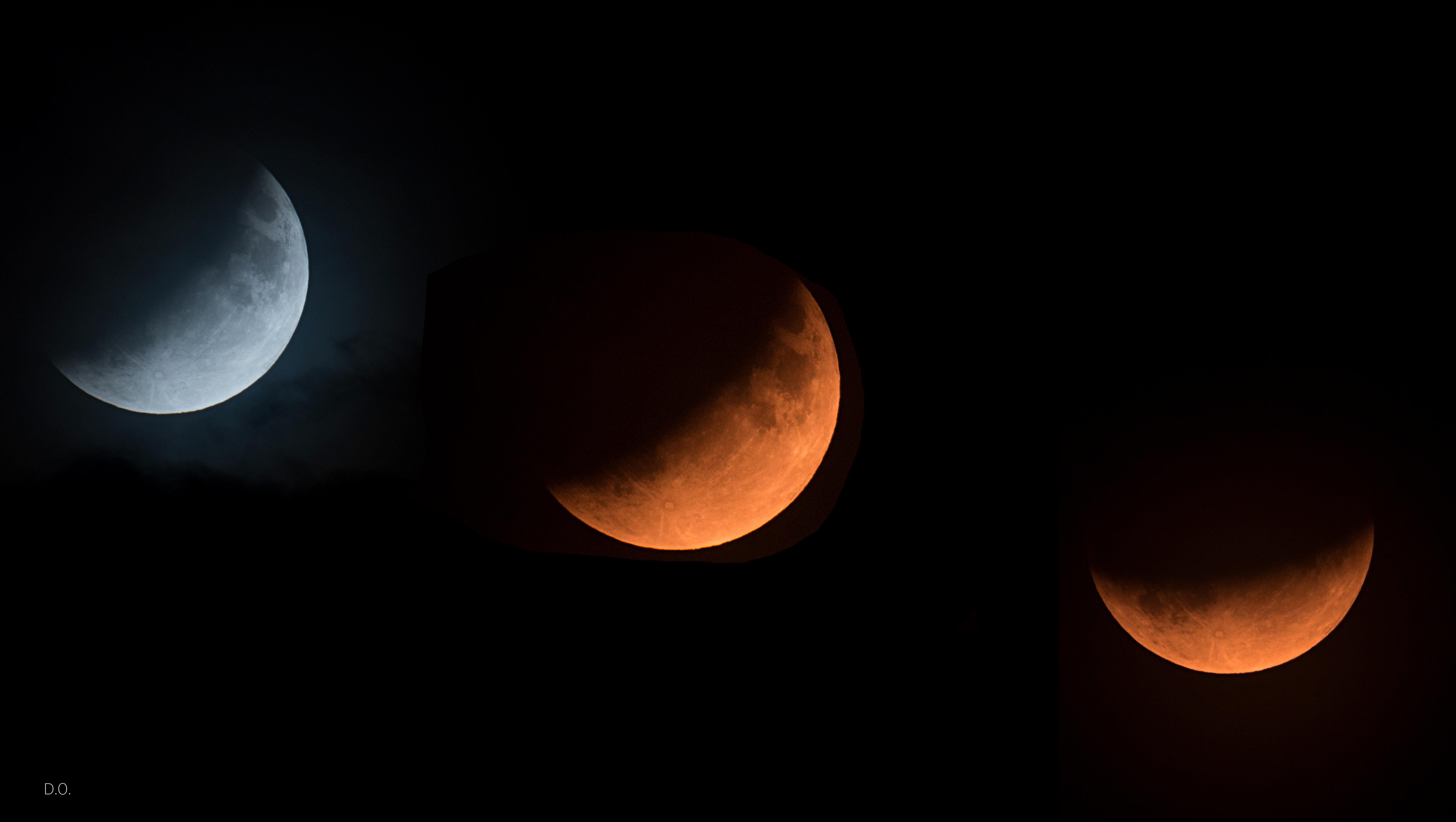 3 phases of yesterdaya partial lunar eclipse in one picture Scrolller