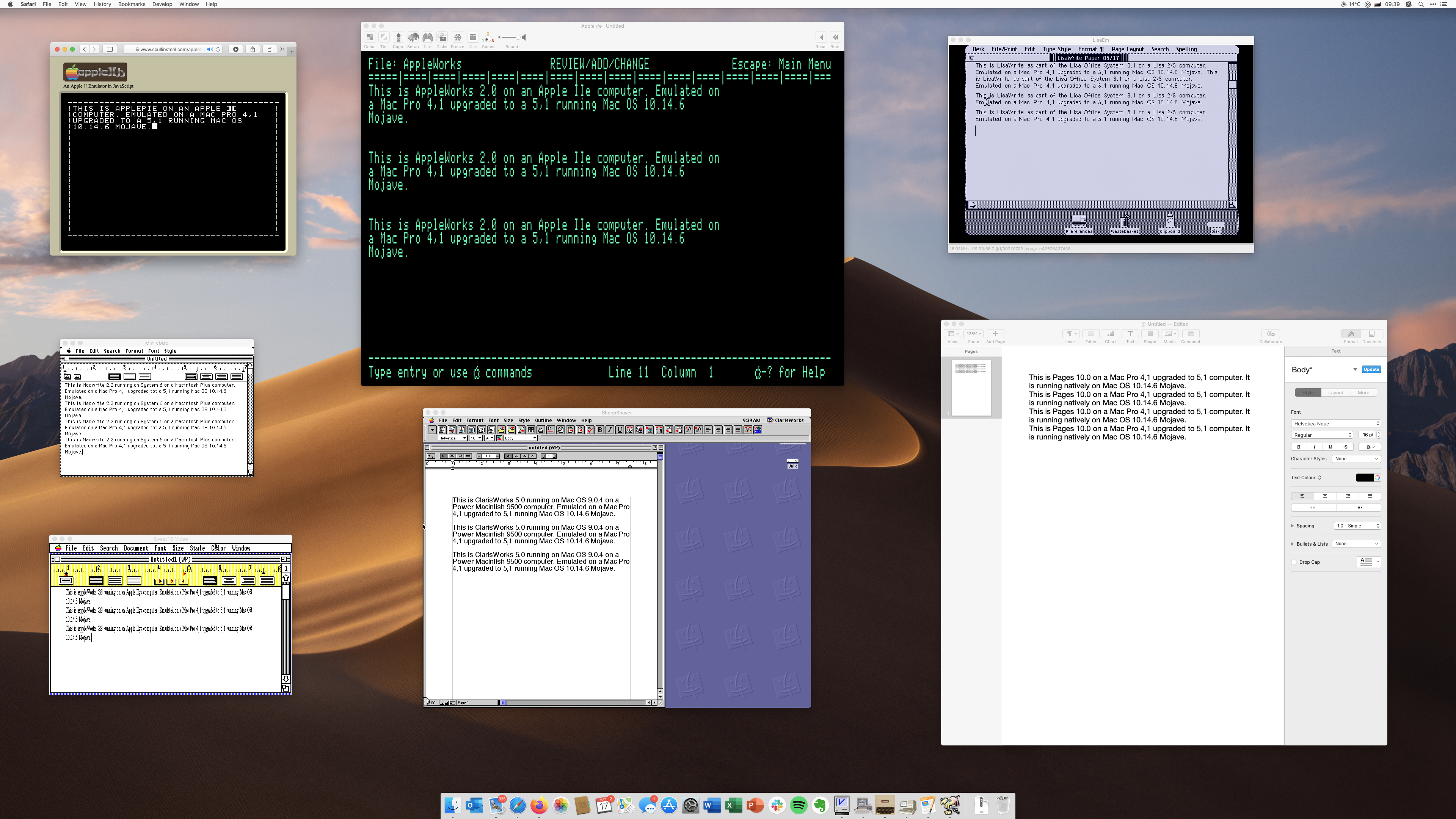 7 generations of word processors in one computer. Apple ][ (ApplePie ...