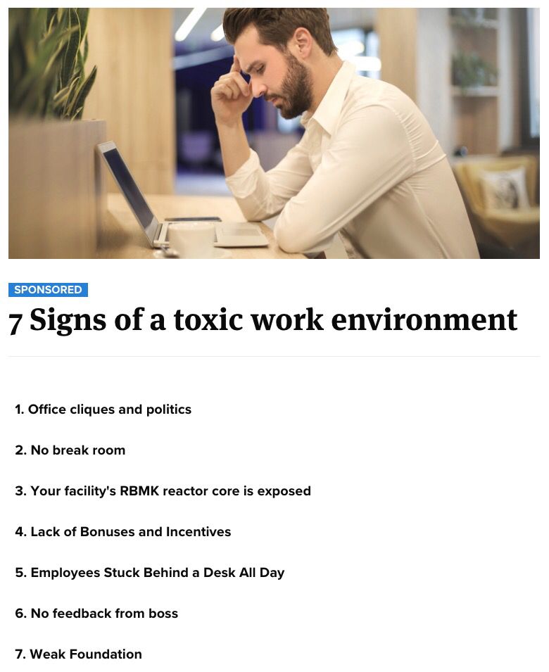 7 Signs Of A Toxic Work Environment | Scrolller