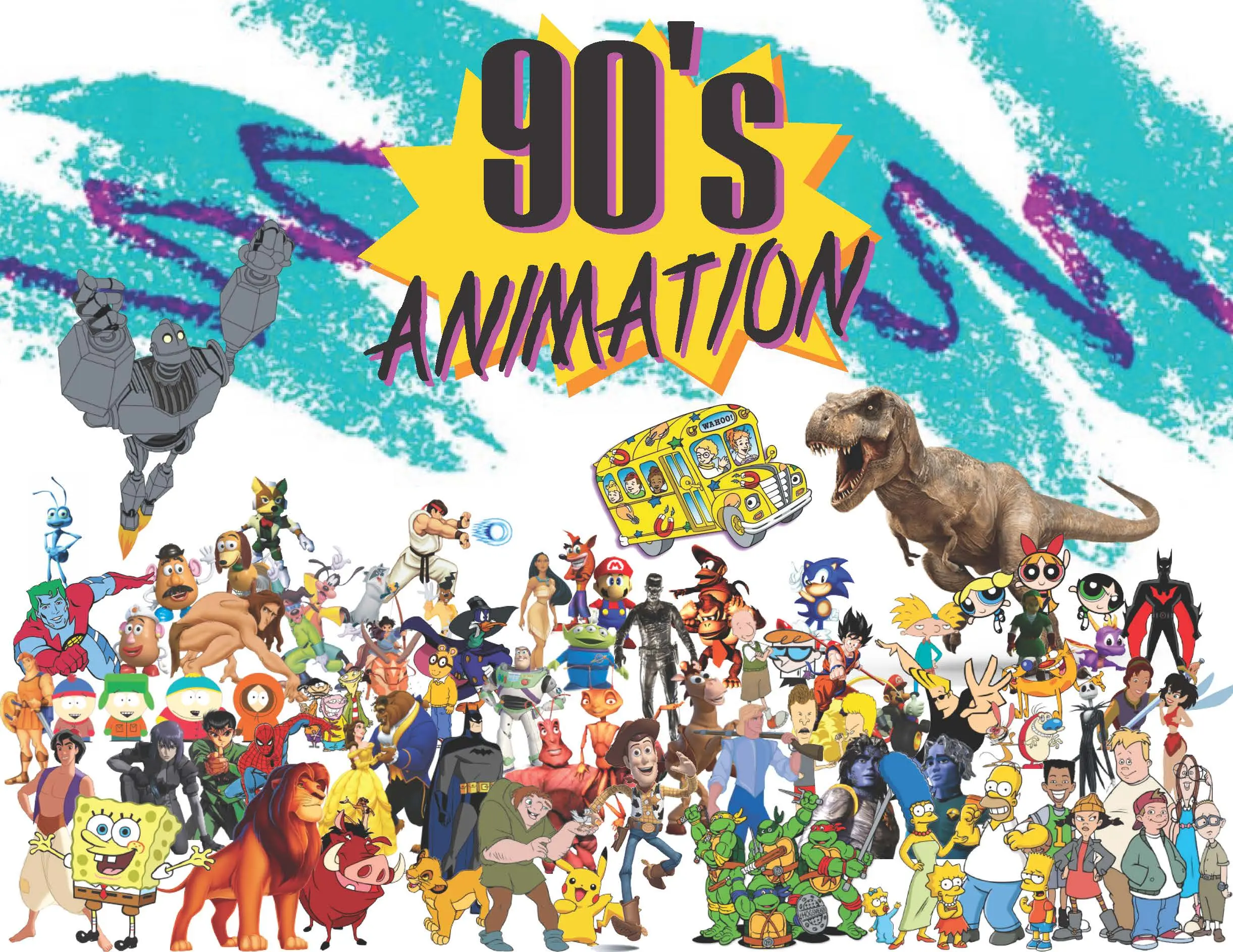 90's animation poster I designed for my class. I will definitely be ...