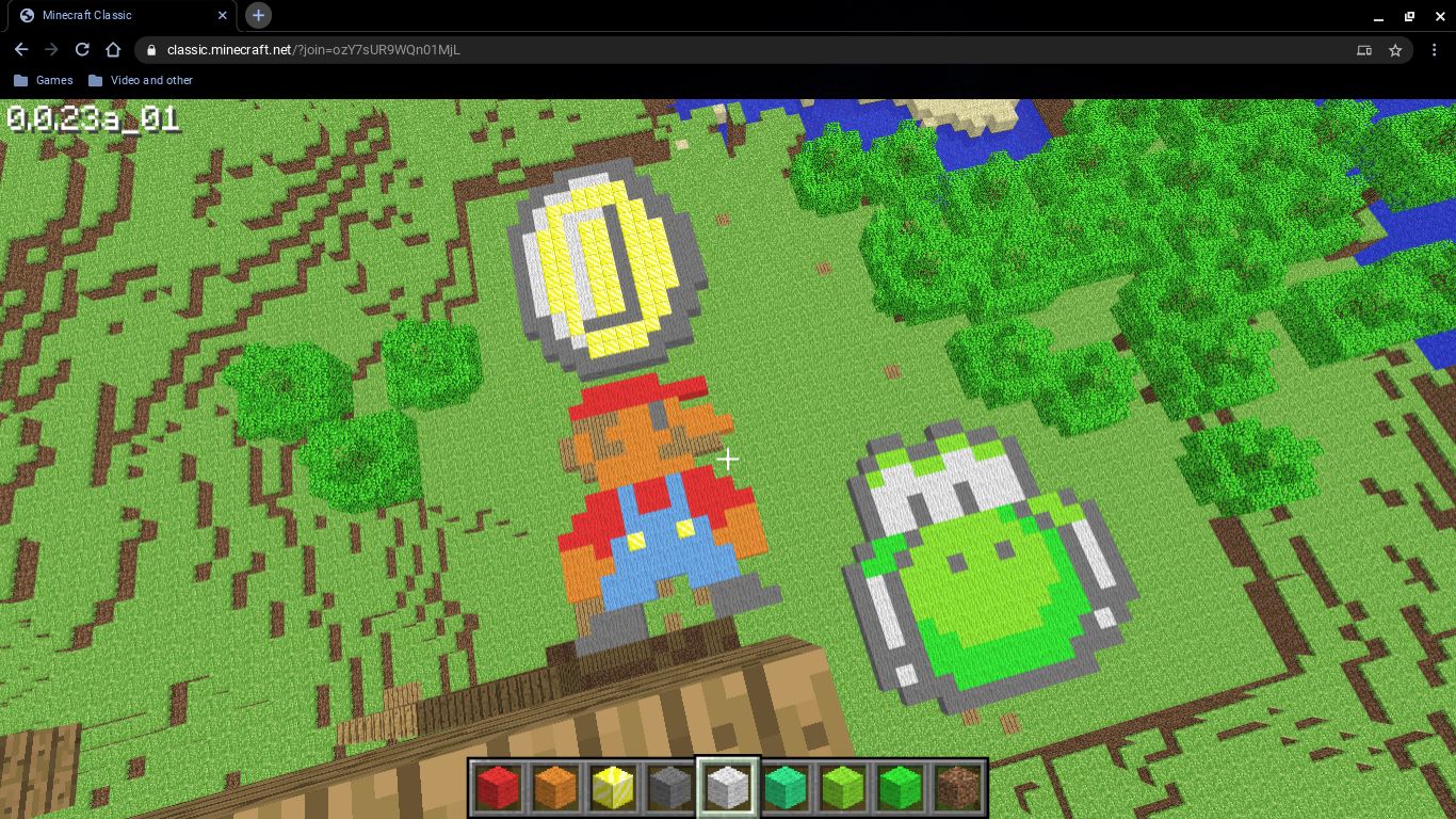 A few Mario pixel art builds I did in Minecraft Classic | Scrolller