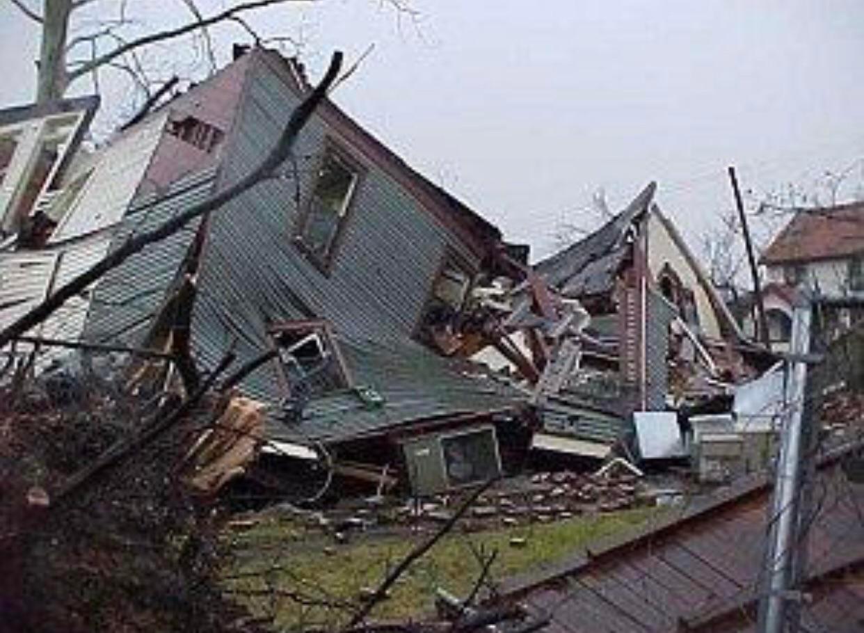 House Getting Destroyed A house gets destroyed by a powerful F3 tornado in Little Rock, Ark ...