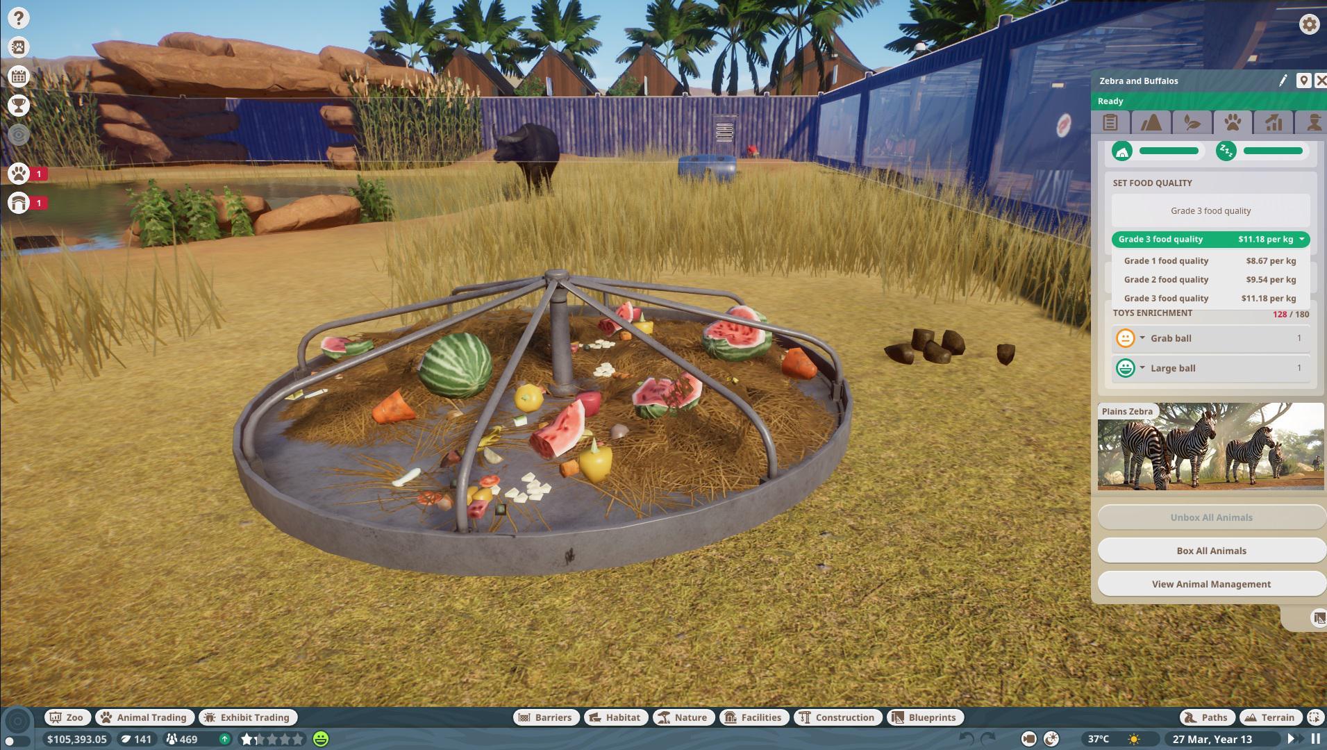 After researching better food remember to enable it in the habitat