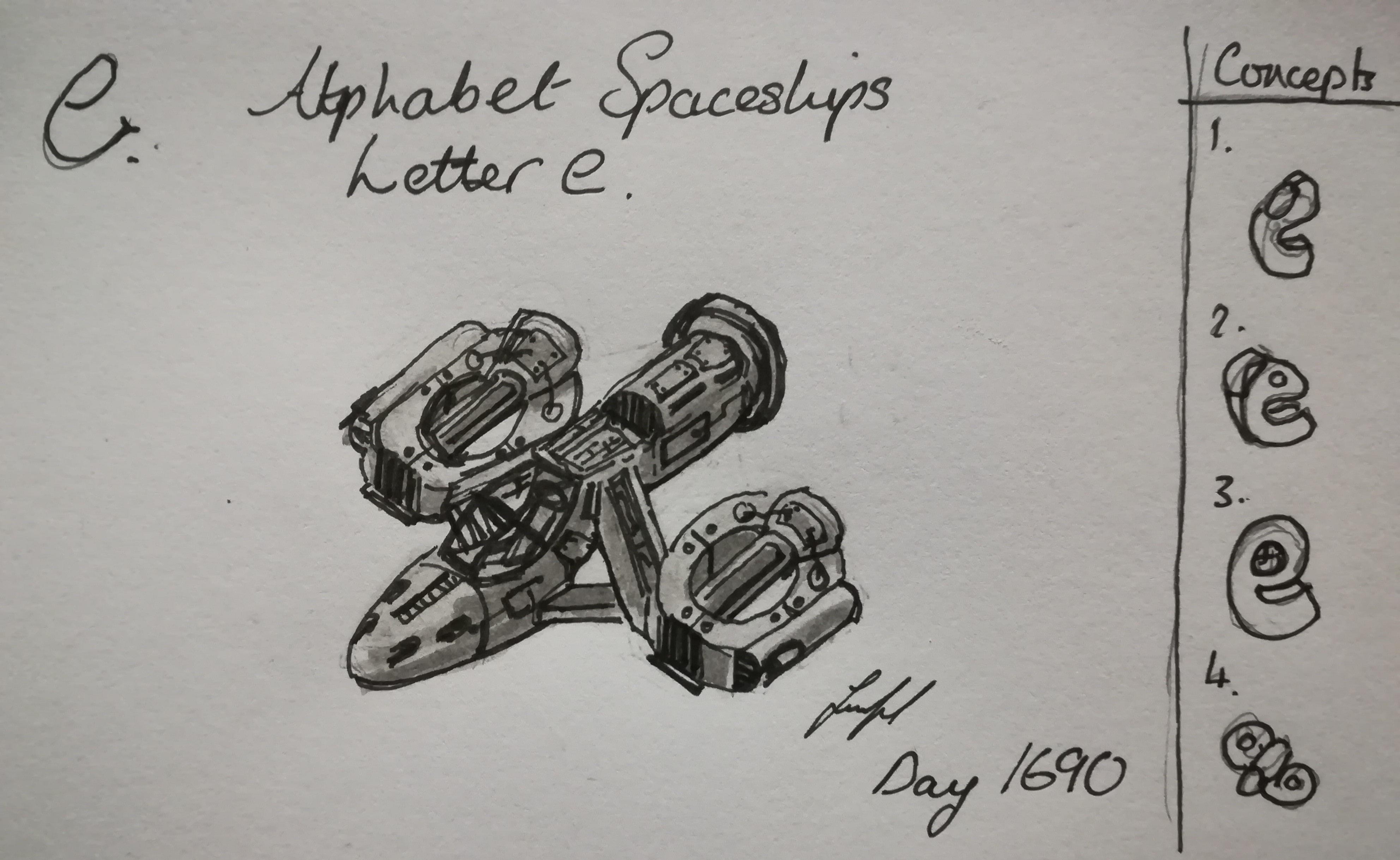 Another small fighter for letter e, going with the random engines in ...