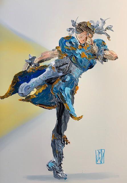 [Artwork] Abstract Chun Li palette knife painting — 3rd char in the ...