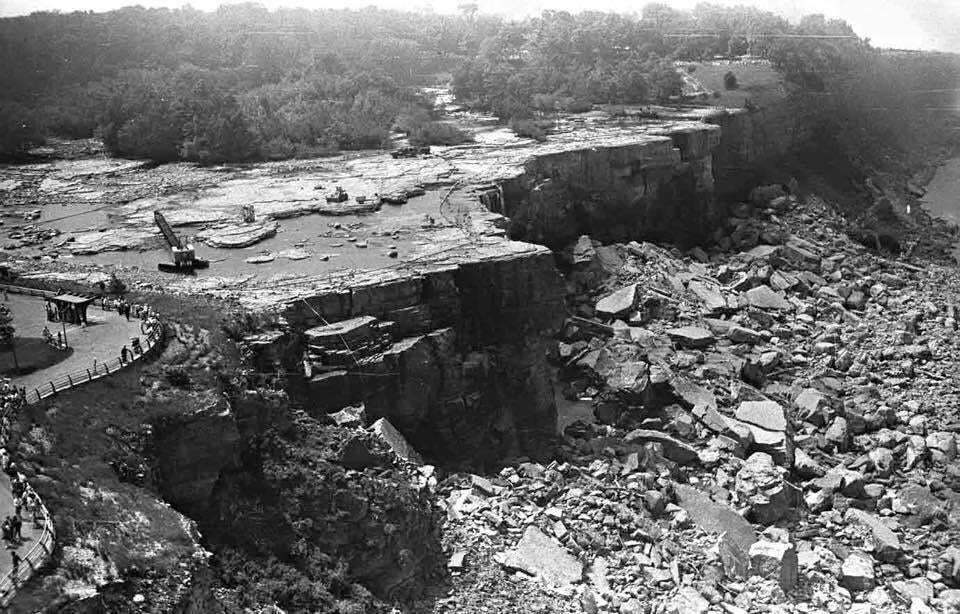 As an erosion control effort, Niagara falls were dried up in 1969
