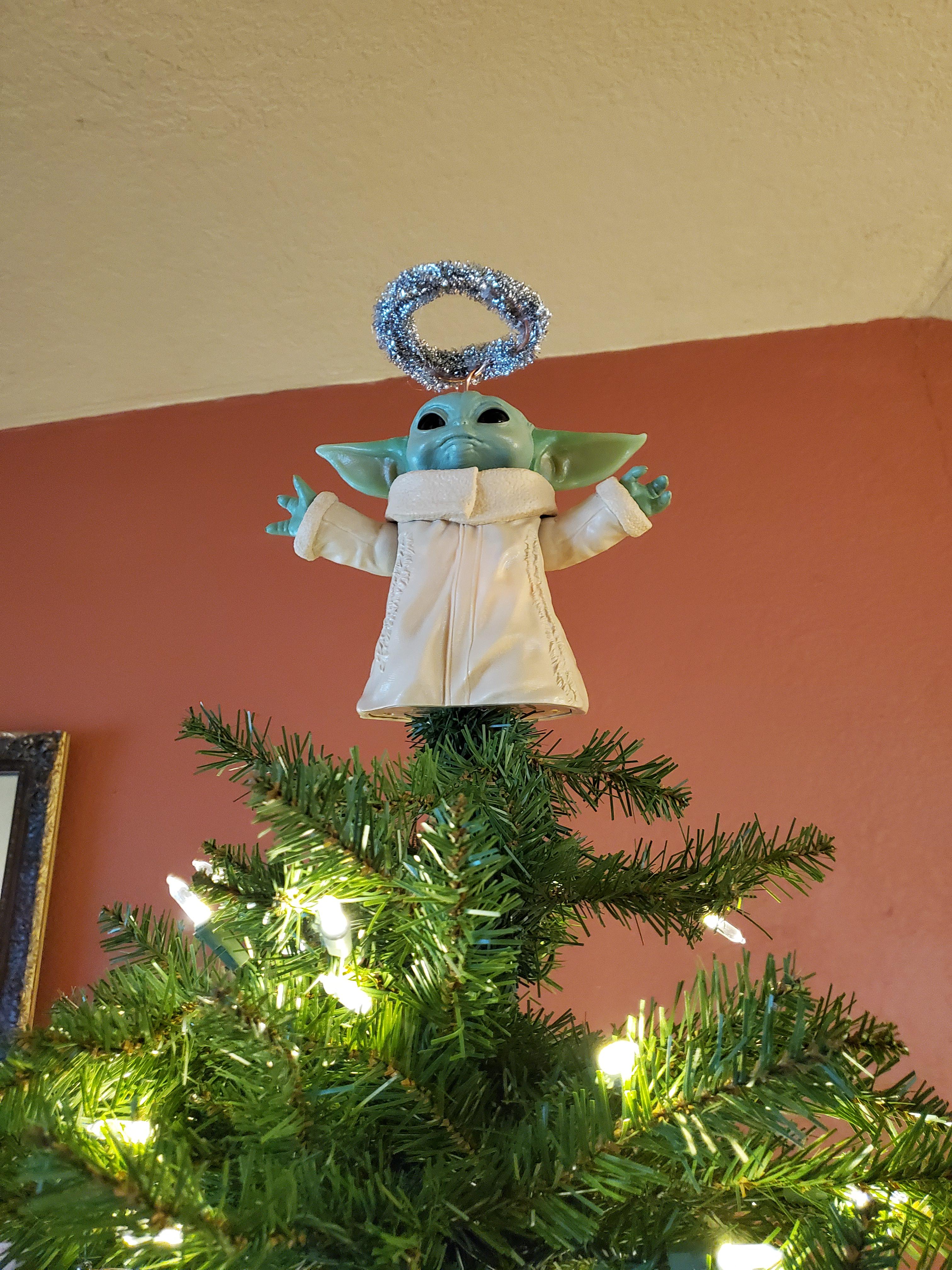 Baby yoda Christmas tree topper!  Scrolller