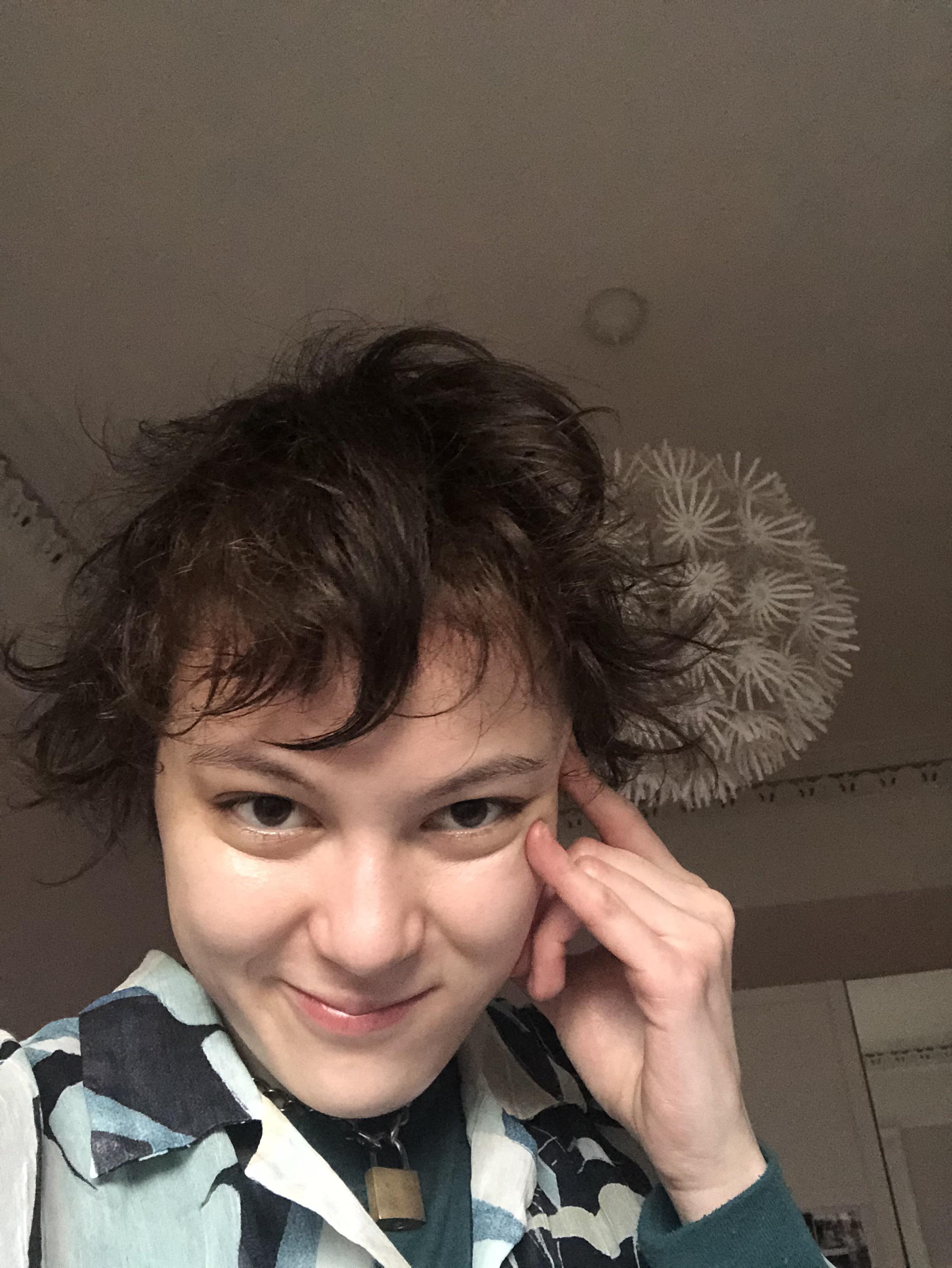 bed head of choppy chestnut curly curls! happy monday, hope you have a ...