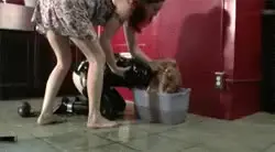 Being a slavegirl means some days you mop, some days you ARE the mop