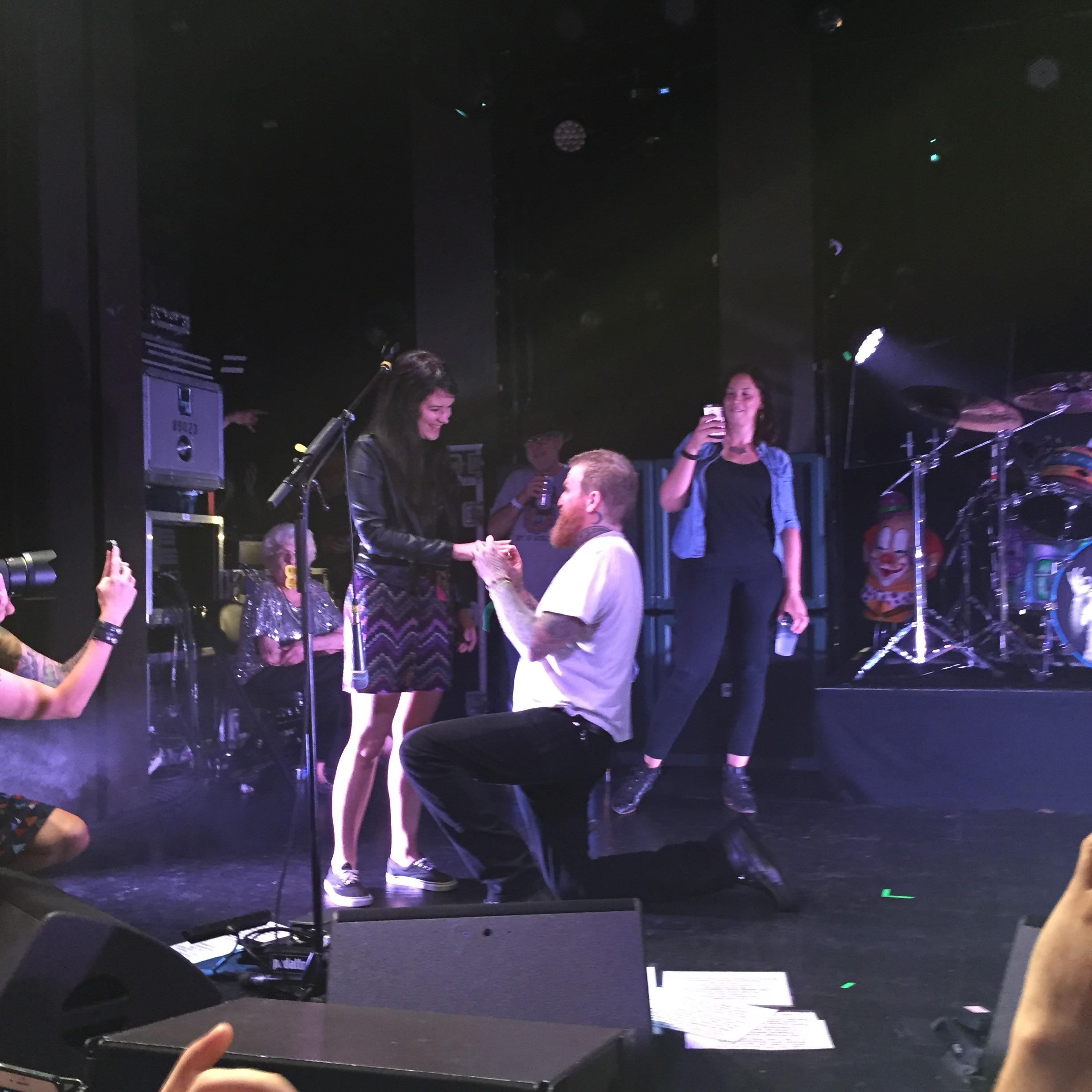 Brent proposed to his girlfriend on stage in Birmingham Scrolller