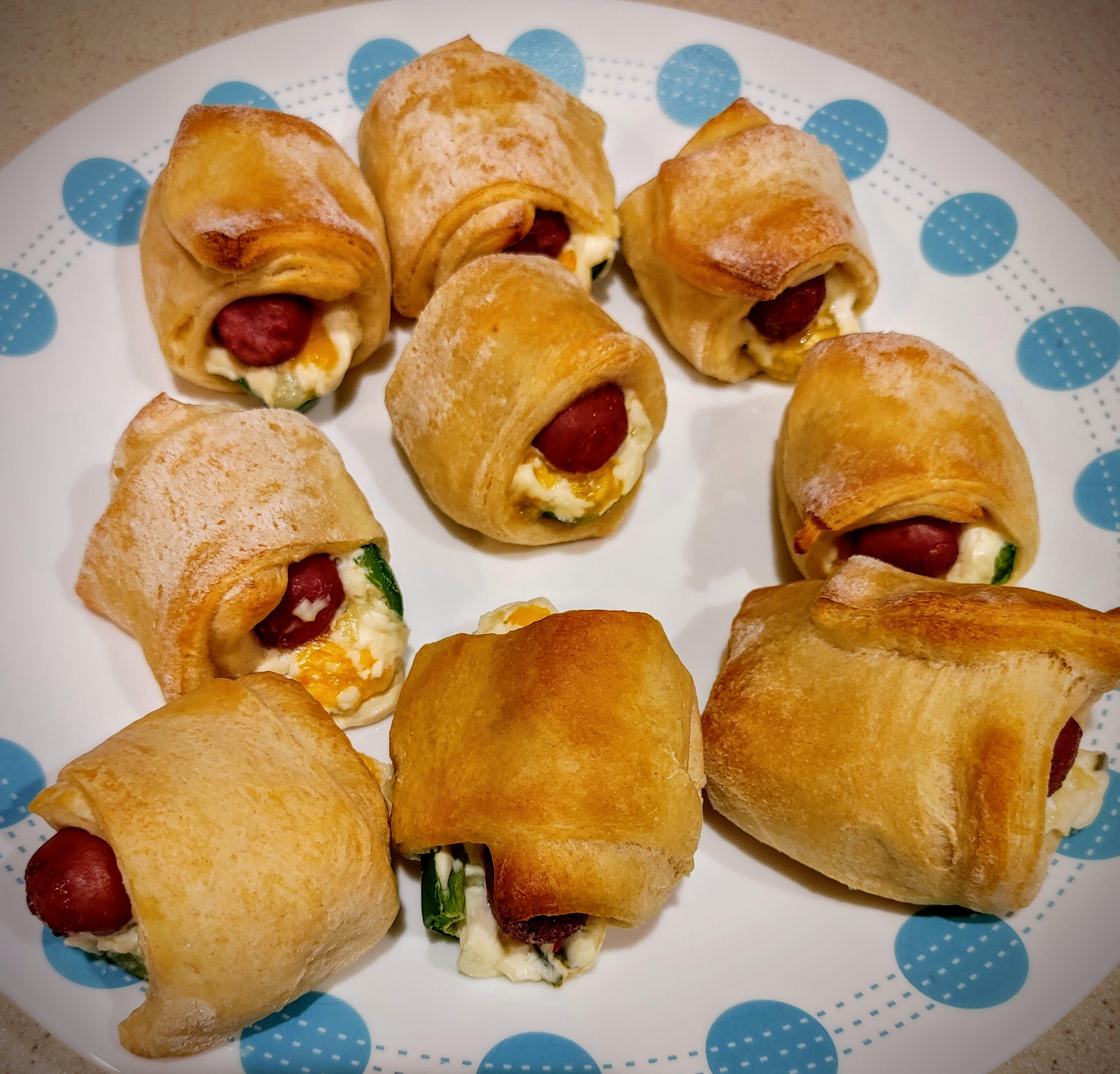 Cheesy pepper pigs in a blanket. Scrolller