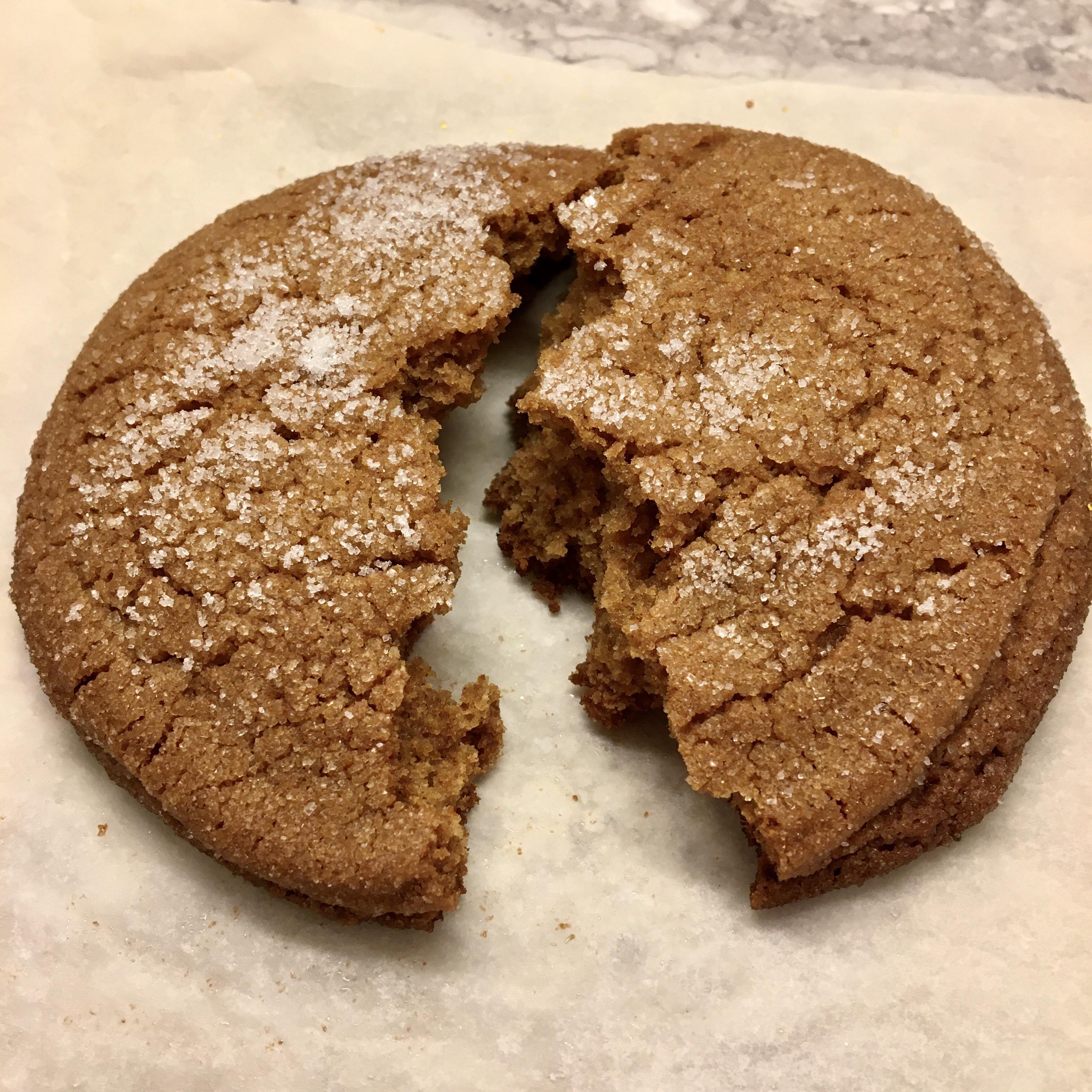 Classic Ginger Molasses Cookie crispy sugar crust and chewy middle