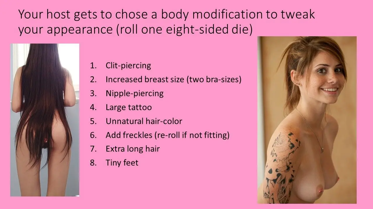 Gender swap and body change roleplay with a curvy woman and diverse muscular men in a vacation scenario