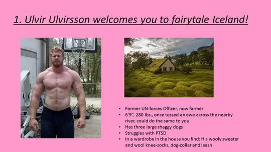 Gender swap and body change roleplay with a curvy woman and diverse muscular men in a vacation scenario
