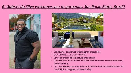 Gender swap and body change roleplay with a curvy woman and diverse muscular men in a vacation scenario