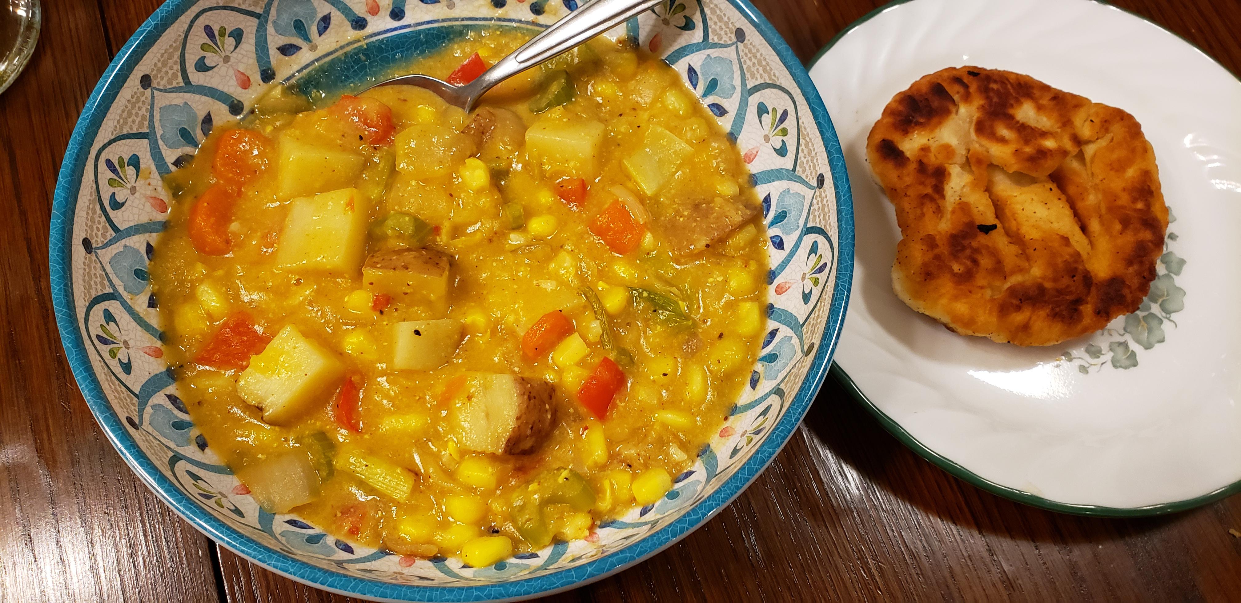 Corn chowder and fried bannock | Scrolller