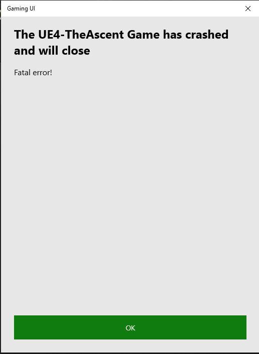 Crash on startup in xbox app on loading screen every time Scrolller