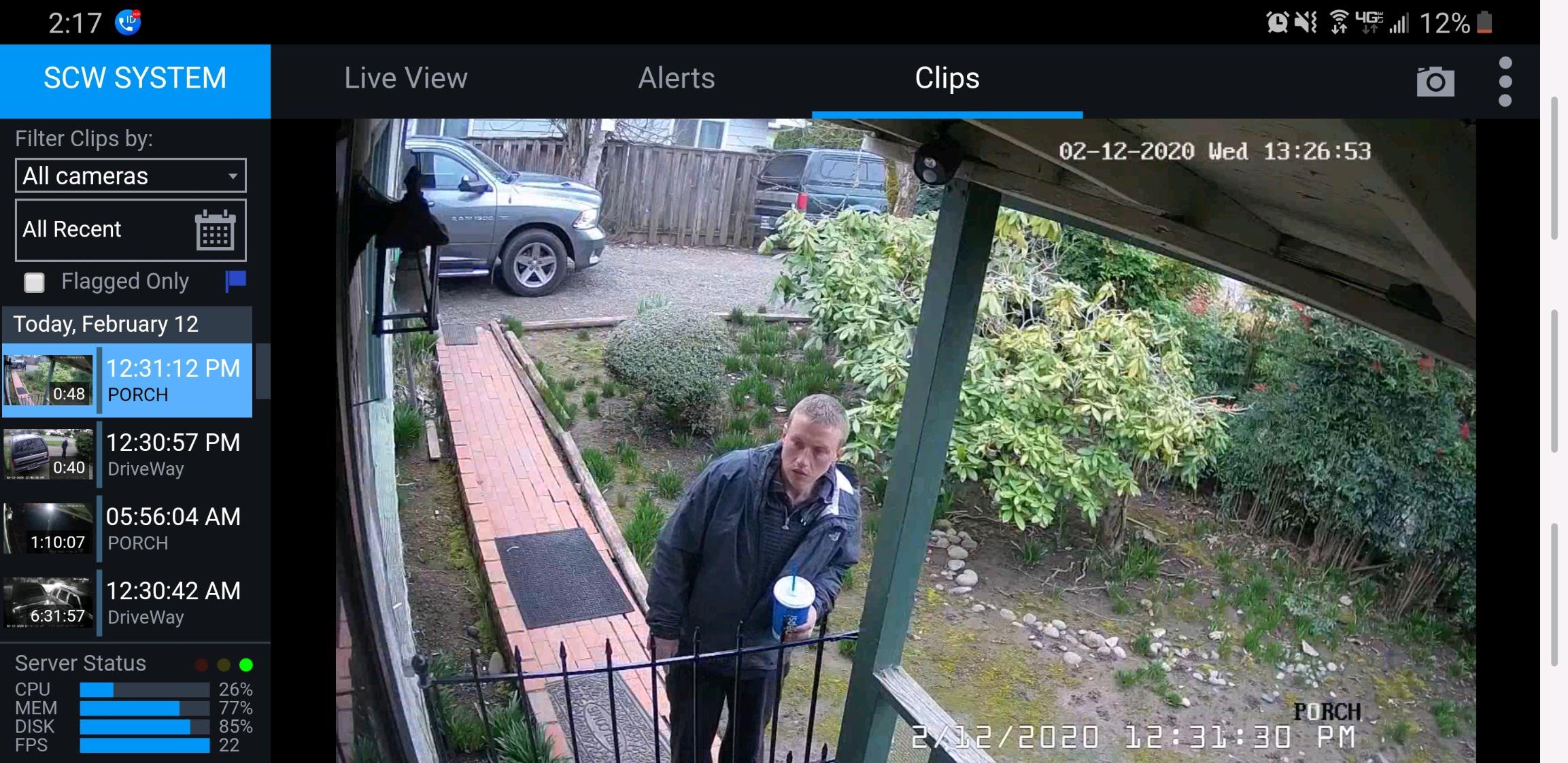 Creepy guy caught on my home security cameras walking around the