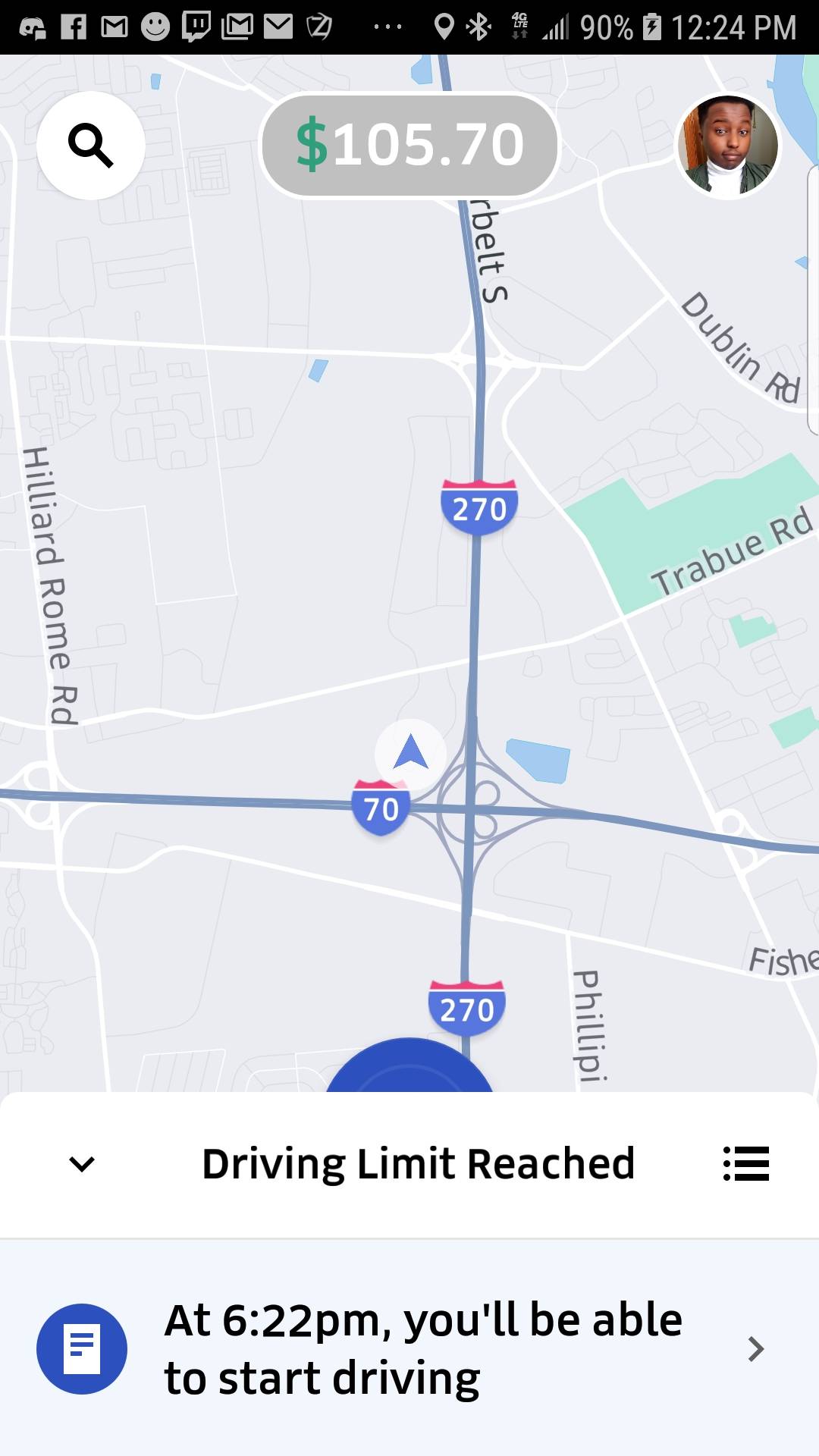 Didn't know there was a limit lol uber must know I've been working all last night and morning 🤣